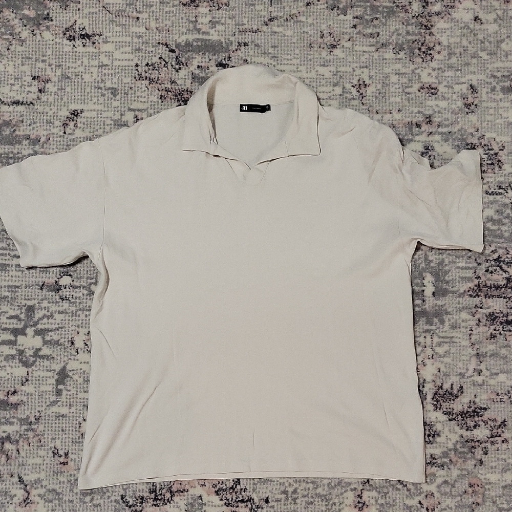 Simons Cream Polo Shirt Relaxed Fit